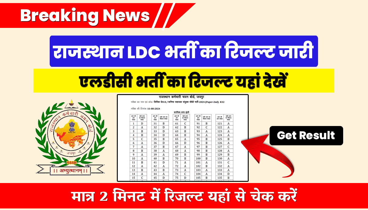 Rajasthan LDC Result 2024